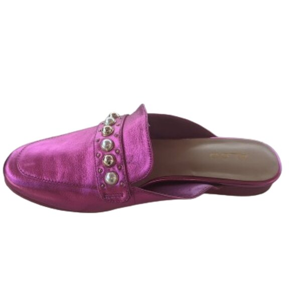 Neon Magenta Pink Bejewaled Flat Slip-On Shoes Mules Size 7 NEW NWT - Picture 5 of 6